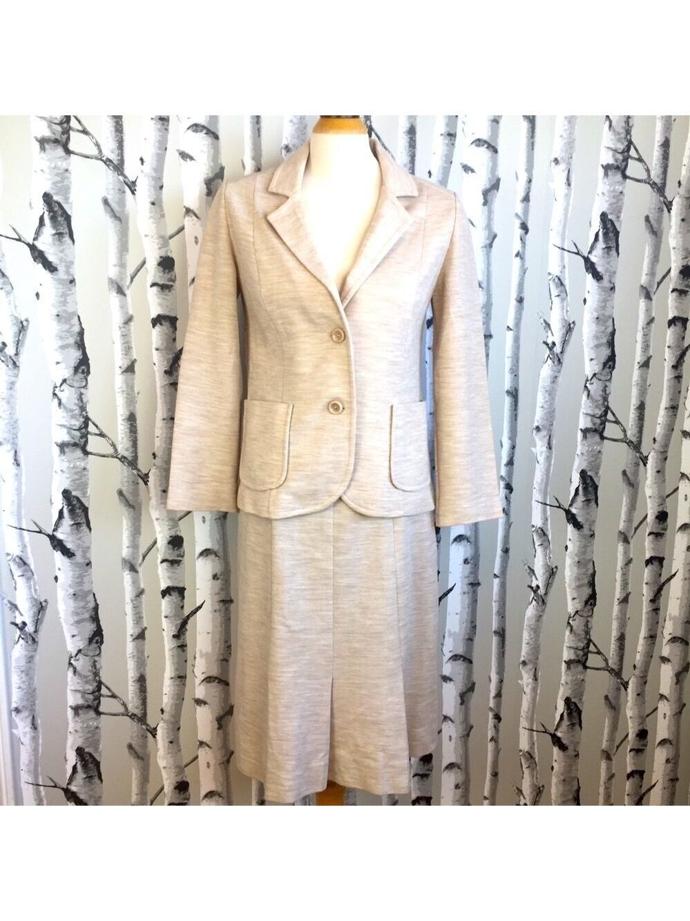 Vintage Wool Blend 2 piece Skirt Suit - Picture 2 of 8